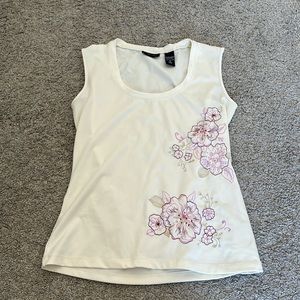 Thrifted flower beaded tank